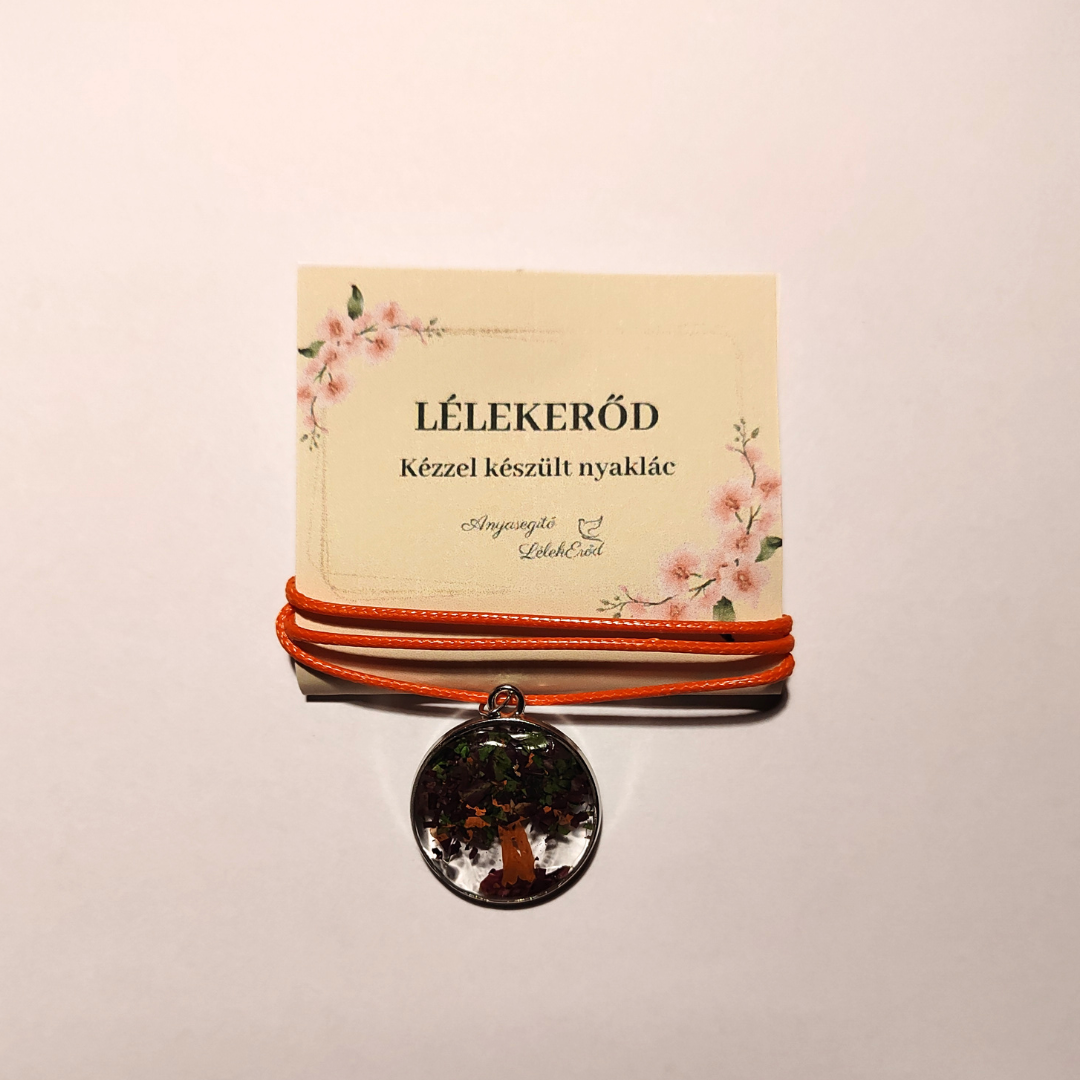 1. LélekErőd – kézzel készült nyaklánc „Őszi Életfa” motívummal