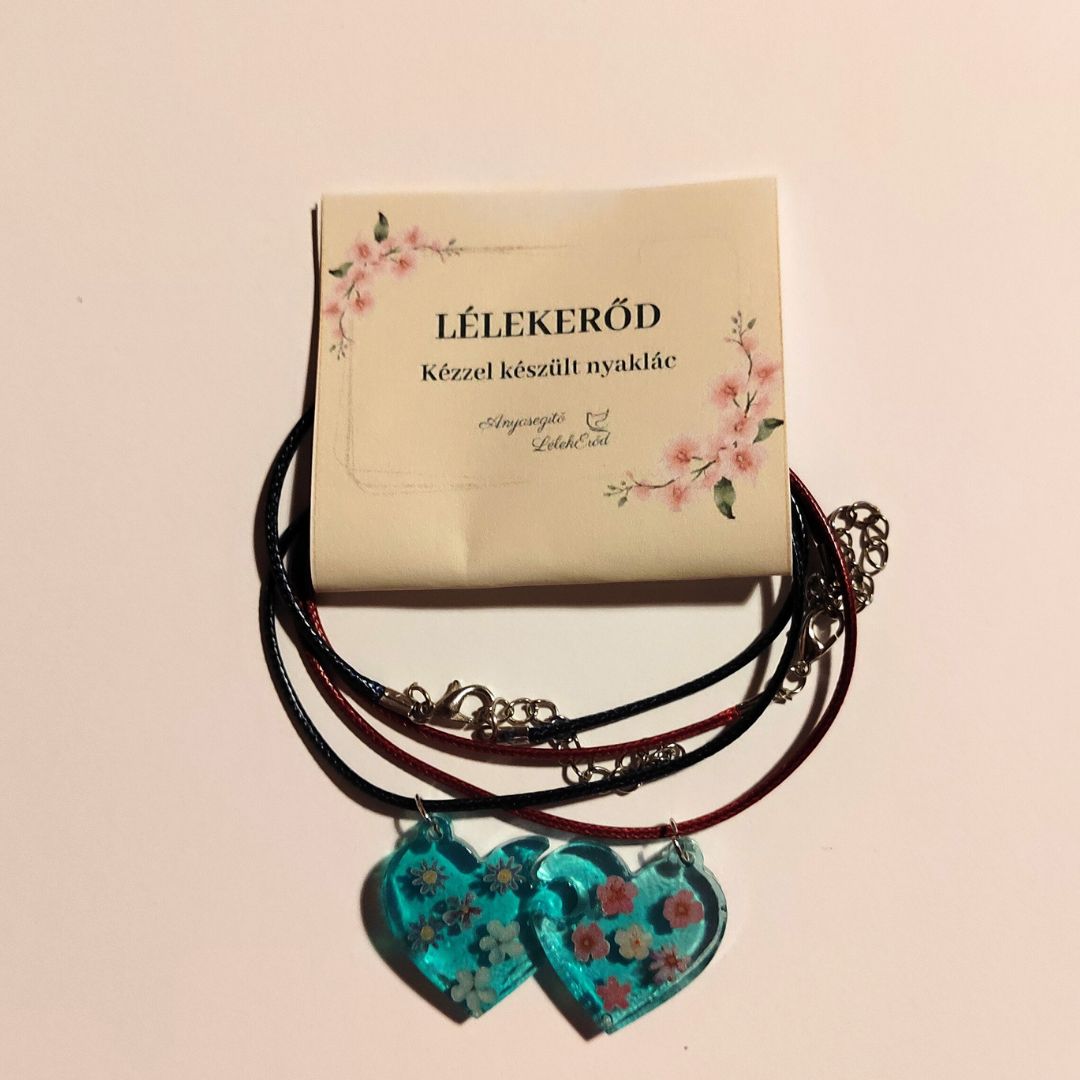 LélekErőd - Kézzel készült páros nyaklánc „VirágSzív” motívummal